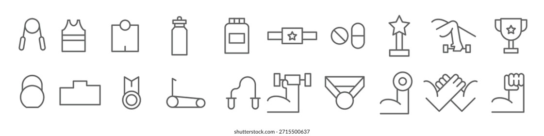 set of Arm Wrestling vector illustration