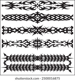 Set armband tattoo design border for sleeve or foot ,pattern, vector, neo tribal 