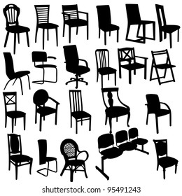 Set of Armchairs Silhouettes