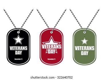 Set army badge. Soldier medallions of different colors. Logo for Veterans Day. National American holiday of November 11.