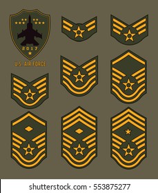 Set of army badge typography, t-shirt graphics, vectors