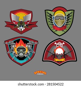 Set Army logo. Vector illustration. Arms and wings