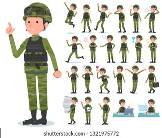 A set of Army Men with who express various emotions.There are actions related to workplaces and personal computers.It's vector art so it's easy to edit.