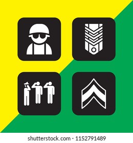 set with army vector icons for web and mobile app