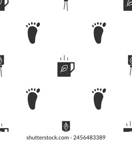 Set Aroma diffuser, Cup of tea and leaf and Foot massage on seamless pattern. Vector