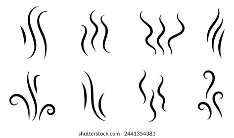 Conjunto de la colección de iconos de Aroma. Ilustración vectorial.