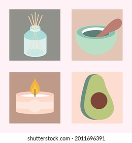 set of aromatherapy spa treatment