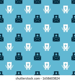 Set The arrest warrant and Oath on the Holy Bible on seamless pattern. Vector