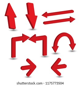 Set of arrow 3d, vector illustration