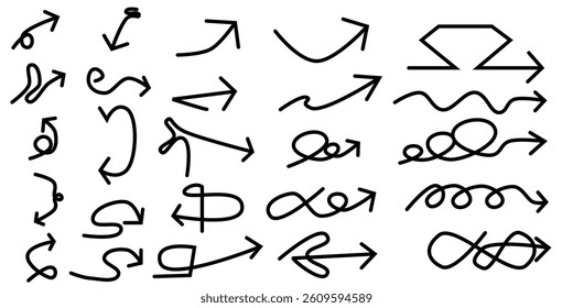 set of arrow black arrows in various style. Set of simple black arrows. set of simple lines black arrows. Various of simple lines arrows collection 4