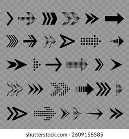 Set of arrow in black and white, abstract arrow on background for business check and choice, concept with coordinate, copy cursor shows direction in drawing drawn with dynamic effect element figure.