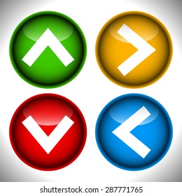 Set of arrow buttons, arrow icon. Vector graphics.