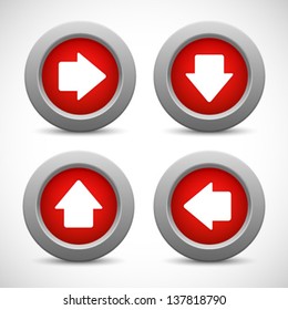 Set of arrow buttons, vector illustration  
