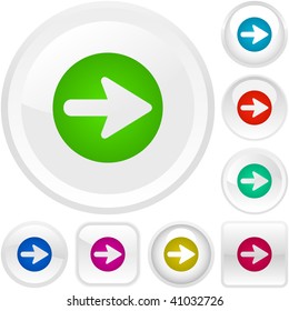 Set of arrow buttons. Vector illustration.