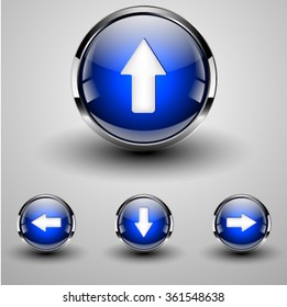 Set of arrow buttons for the web site. Chromium.