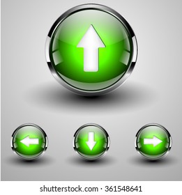 Set of arrow buttons for the web site. Chromium.