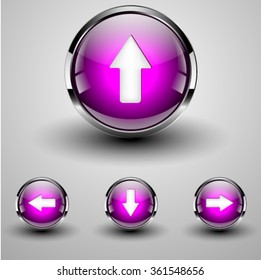 Set of arrow buttons for the web site. Chromium.
