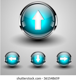 Set of arrow buttons for the web site. Chromium.
