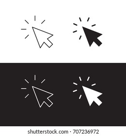 Set of arrow clicking icons. Pointers.
