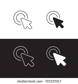 Set of arrow clicking icons. Pointers.