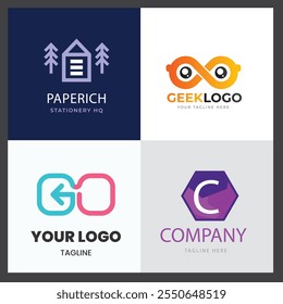 Set of arrow code logo design template.