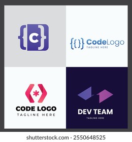 Conjunto de Plantilla de diseño de logotipo de código de flecha.