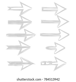 set of arrow collection style isolated on white background