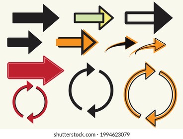 set of arrow collection vector