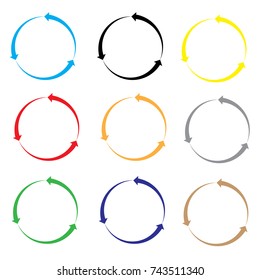 set of arrow color on white background. set of arrow sign. flat style.
