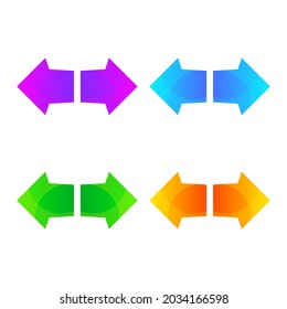 set of arrow colorful logo design template