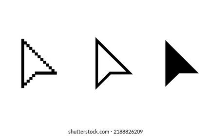 set of arrow cursor on the white background