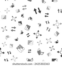 Set Arrow, Delivery tracking, Many ways directional arrow and Pie chart infographic on seamless pattern. Vector
