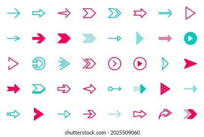 set of arrow design, button, next, play, fast