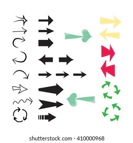 Set of arrow designs . Each element is grouped for easy editing.