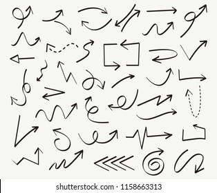 Set of Arrow doodle Design Element