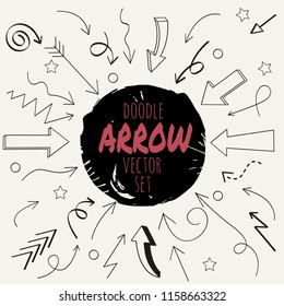 Set of Arrow doodle Design Element