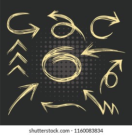 Set of Arrow Doodle Design Element
