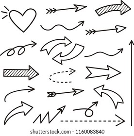 Set of Arrow Doodle Design Element