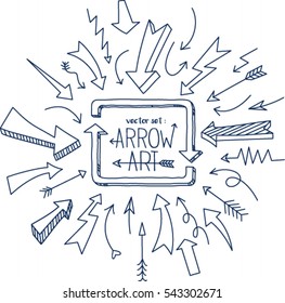 Set of Arrow Doodle Design Element