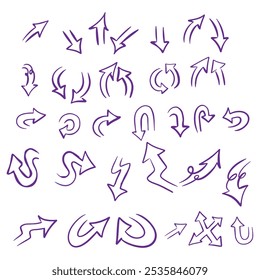 SET OF ARROW DOODLE HAND DRAWN ILLUSTRATION