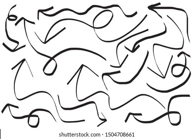 set of arrow doodle on white background