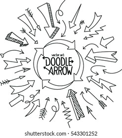 Set of Arrow Doodle , vector illustration
