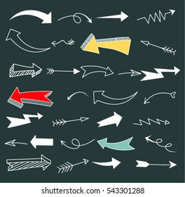 Set of Arrow Doodle , vector illustration