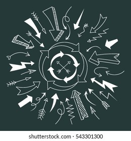 Set of Arrow Doodle , vector illustration