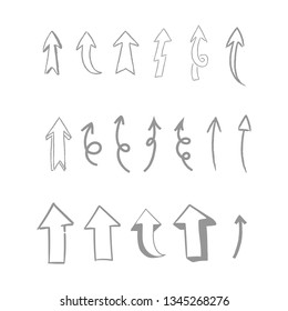 Set of arrow doodles, hand dawn arrows icon collection.