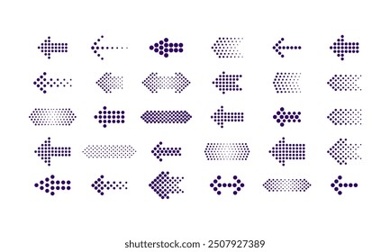 set of arrow doted vector icom