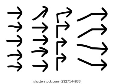 Set arrow drawing icon. Collection different arrows sign. Black vector arrows – vector