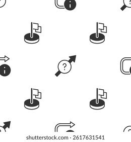 Set Arrow,  and Flag on seamless pattern. Vector