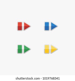 set arrow flat design vector illustration