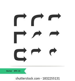 Establecer icono plano de flecha. EPS 10